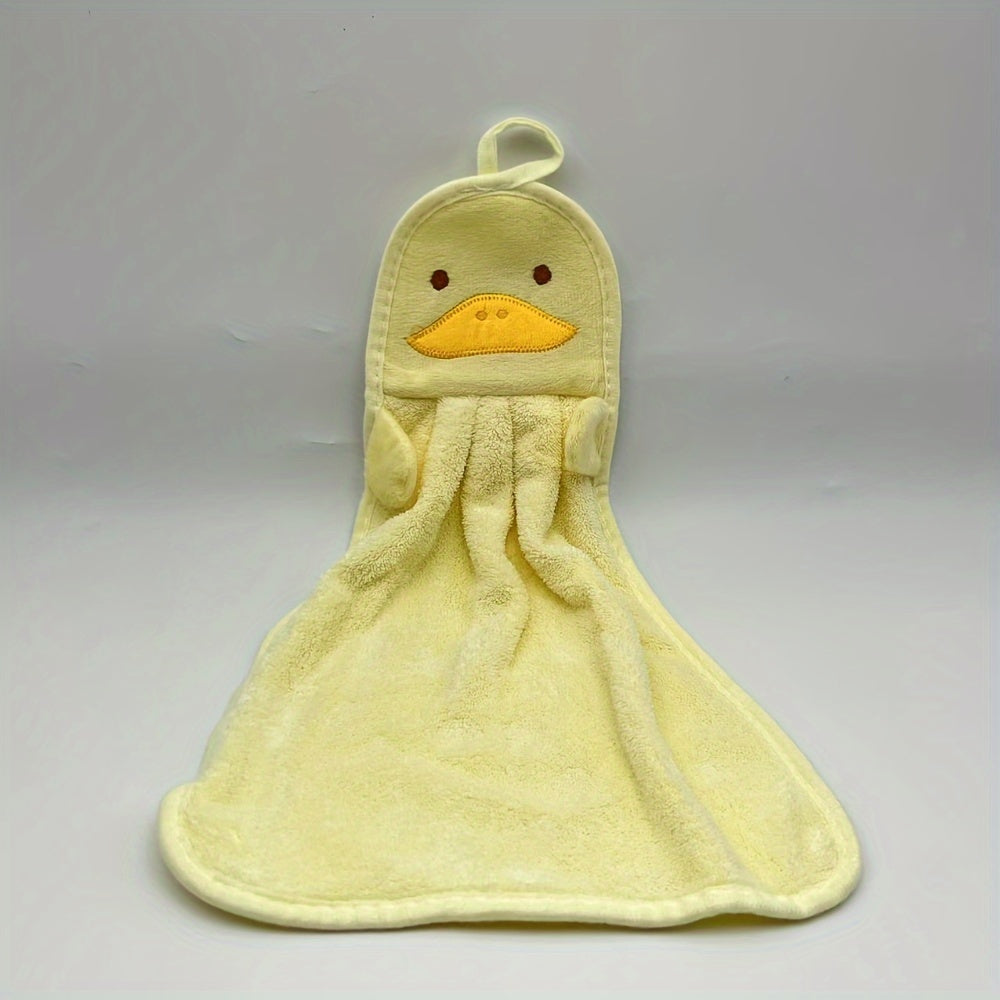 1pc Cute Cartoon Hand Towel: Soft, Absorbent, and Multifunctional for Household Cleaning and Bathroom Use.