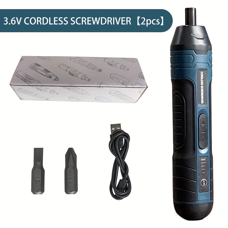 3.6V cordless lithium screwdriver with 4 torque settings.