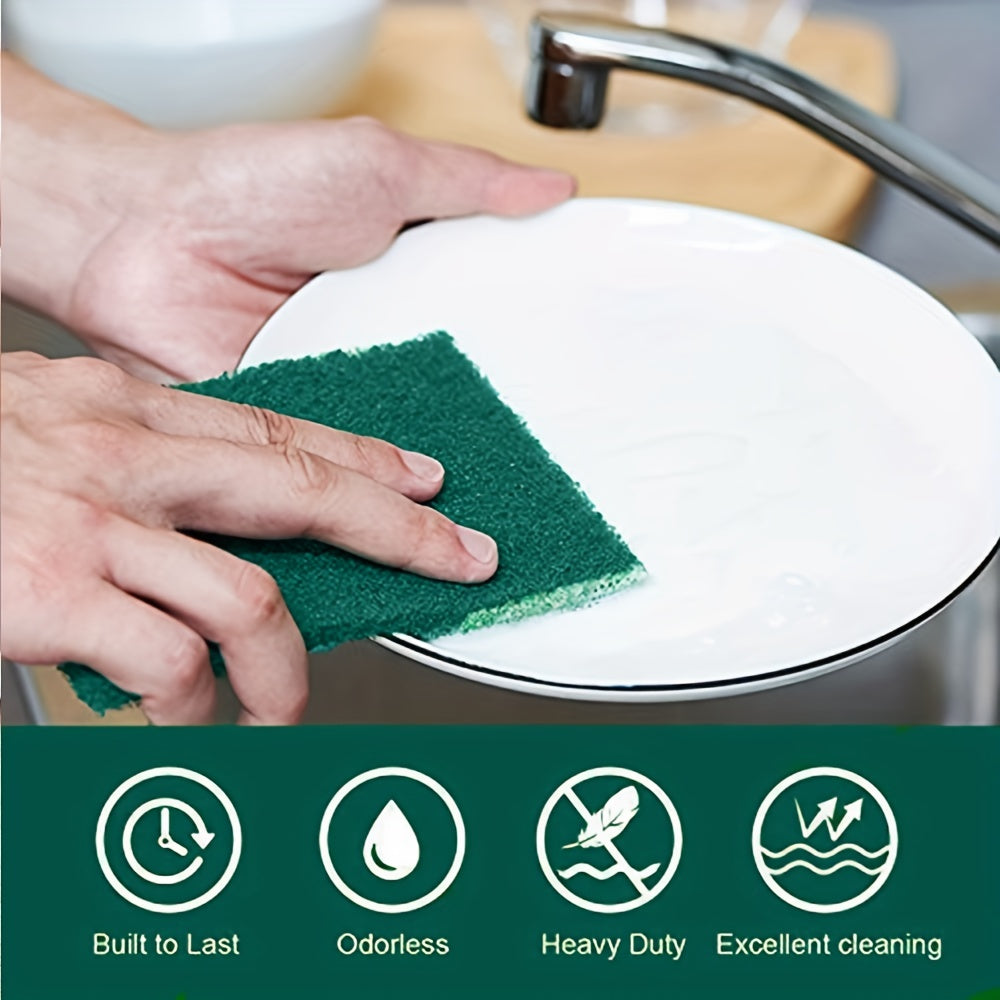 Set of 30 High-Quality Kitchen Scrub Pads - Strong, Scratch-Free Cleaning Sponges with Two-Sided Design for Quick and Effective Dishwashing & Cleaning, Absorbent and Versatile, Perfect for Home and School Use