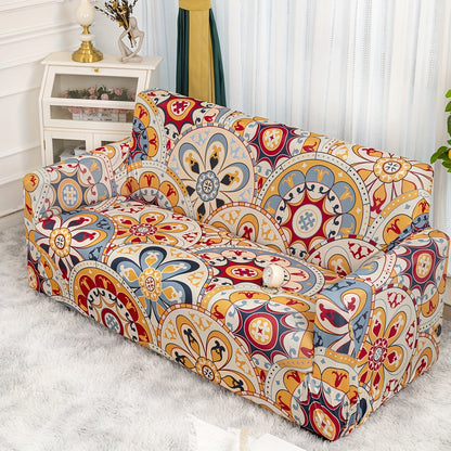 Bohemian-inspired milk printed sofa slipcover for home decor, protects furniture in bedroom, office, or living room. Non-slip design.