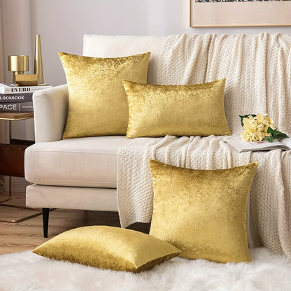 Luxurious velvet throw pillow cover with speckled texture, perfect for sofa and bed. Contemporary style with zip closure, machine washable. Made of 100% polyester.