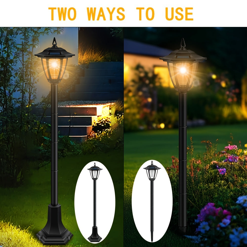 1-2 outdoor solar lights suitable for garden, landscape, path, courtyard, driveway, and sidewalk decoration.