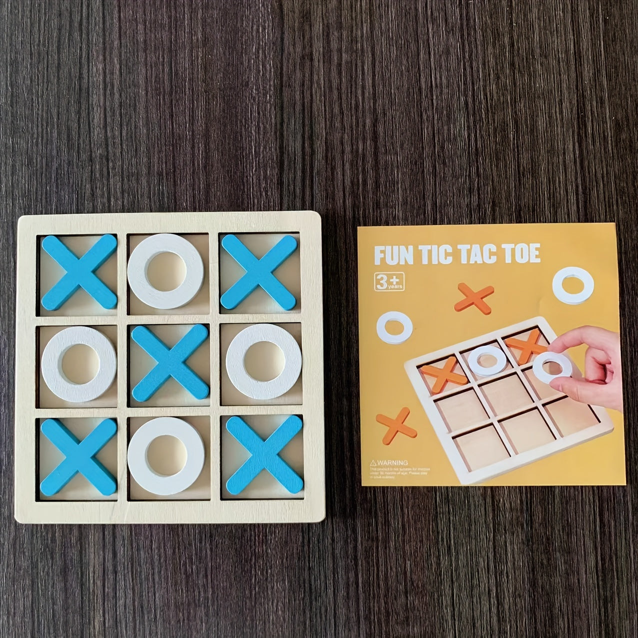 Thickened wooden XXOO Tic Tac Toe board game promotes parent-child interaction, enhances logical thinking skills, and provides a fun and challenging three-character chess puzzle toy.