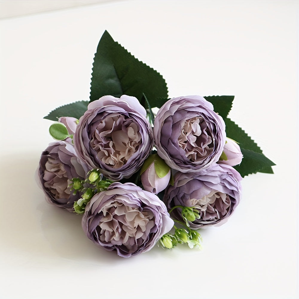 Vintage Artificial Peony Flower set of 3, ideal for family weddings and parties with premium oxidation resistance.