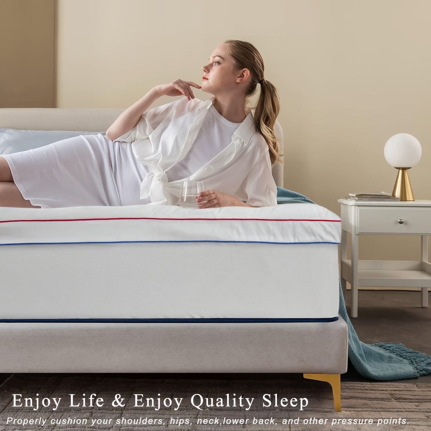 This mattress topper is designed for maximum comfort and support. Made with extra thickness and breathability, it is quilted for added softness. The fitted design is perfect for relieving back pain. The deep pocket fits mattresses with a width of