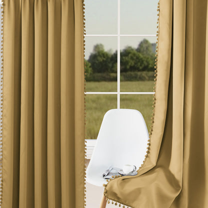 1 thermal insulated blackout curtain panel suitable for study, living room, and kitchen. This decorative curtain features a rod/pole pocket design for added privacy and energy efficiency.