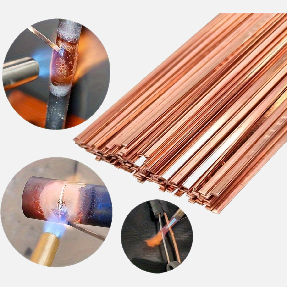 Copper tube welding electrodes for general air conditioning refrigerator maintenance, including phosphor copper flat electrodes. Also available are refrigeration maintenance consumables.