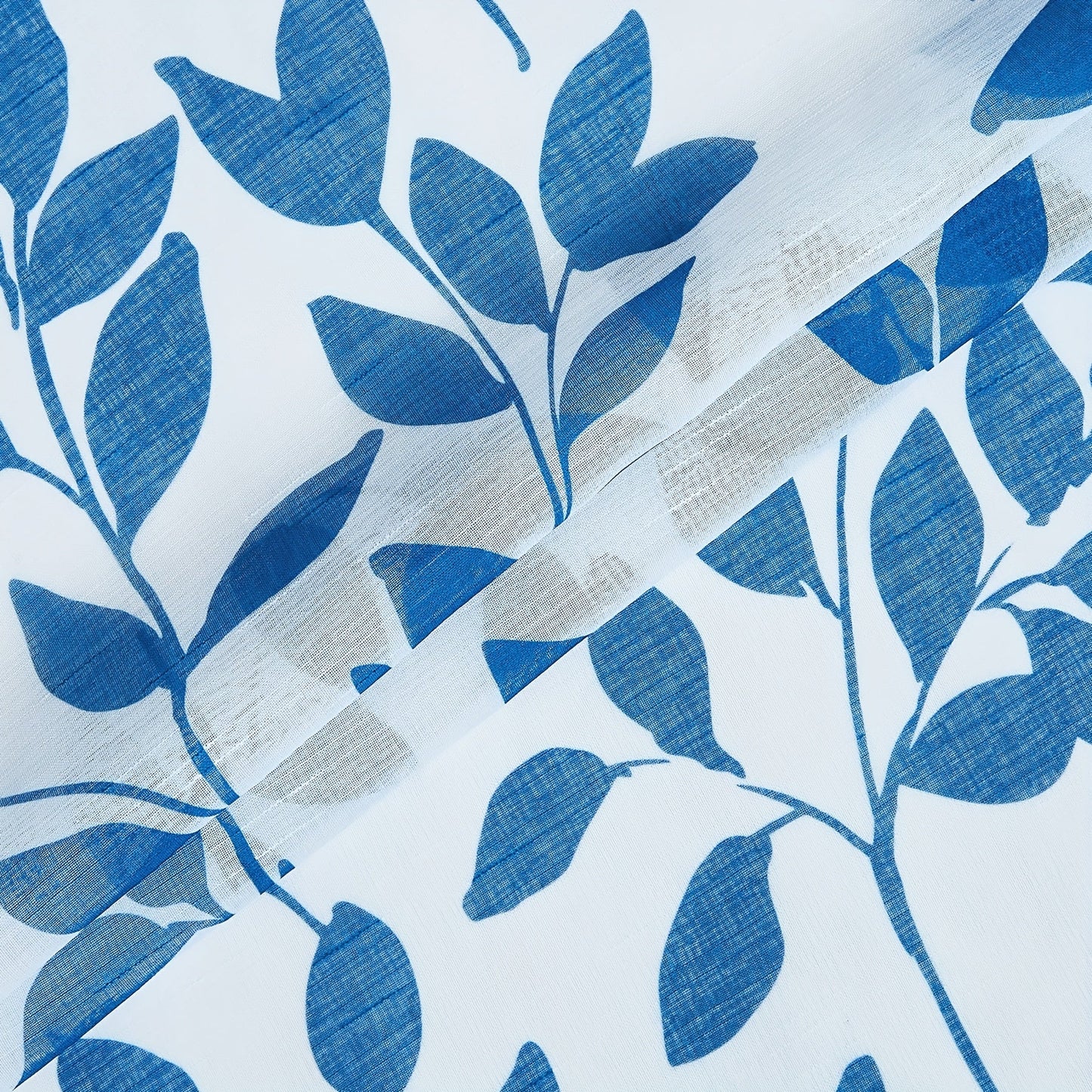 Decorate your bedroom, office, kitchen, living room, or study with these two leaf printed linen white sheer curtains. These rod pocket window treatments are the perfect addition to your home decor.