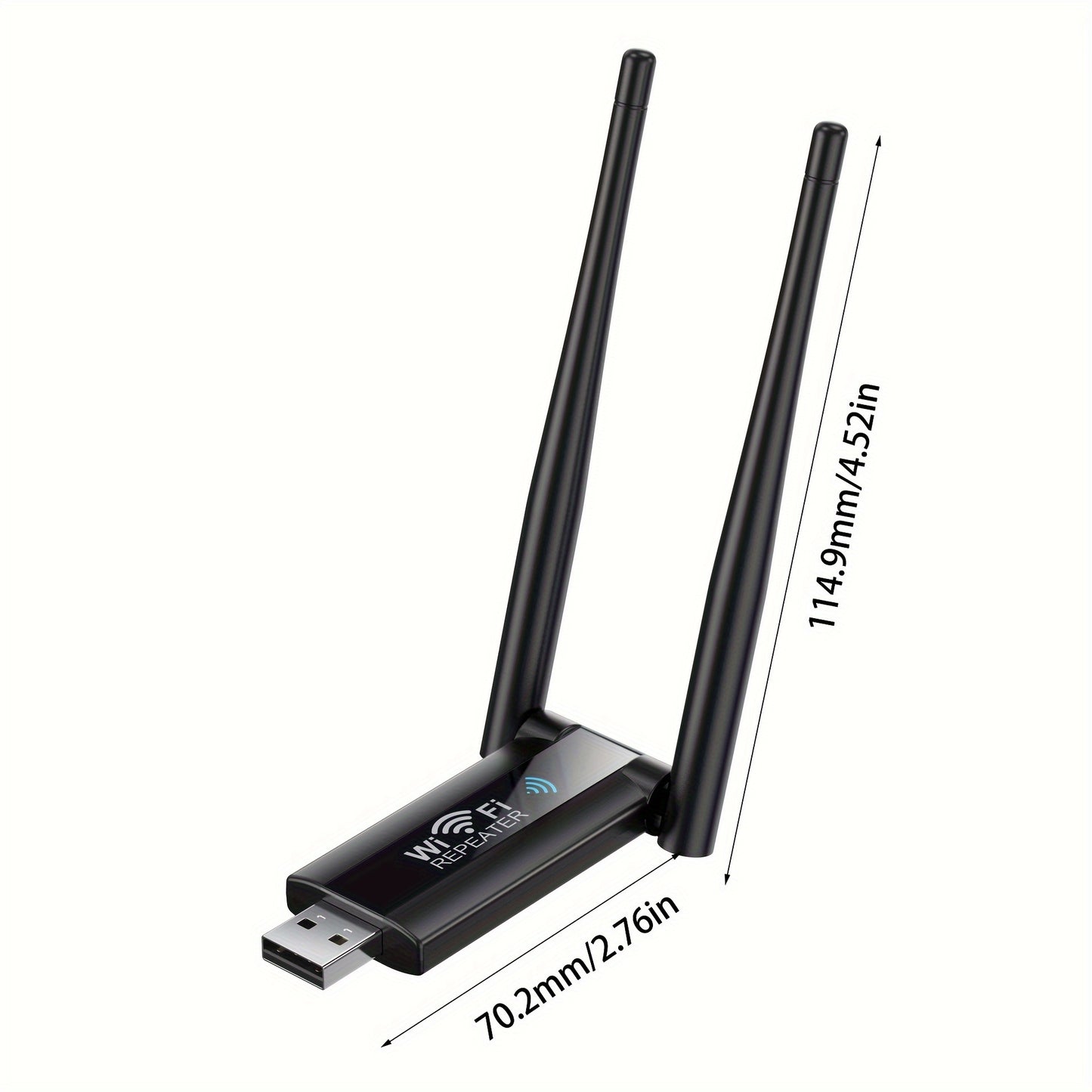 300Mbps 2.4G Wireless WiFi Repeater Extender amplifies WiFi signal and extends network coverage.