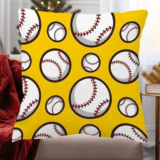 Baseball Pillow Cover- Add a touch of sporty style to your home with this 1-piece, 45.72*45.72cm cushion cover. Suitable for outdoor living rooms, bedrooms, and sofas, this decorative cover is perfect for home, room, or party decoration. Pillow core not