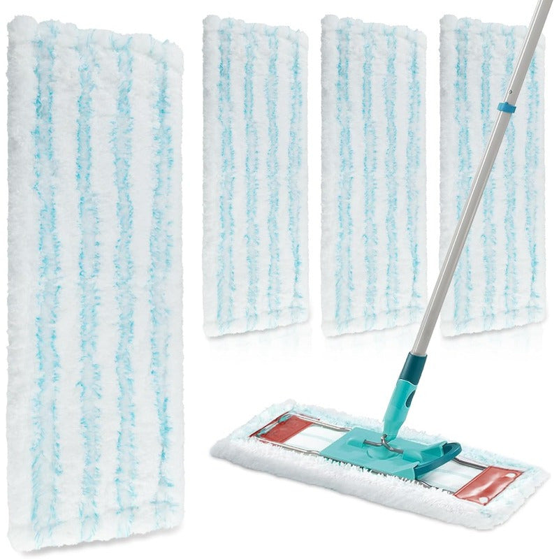 Leifheit Profi XL Micro Duo/Profi XL Plus Floor Mop - Set of 4 Replacement Covers, 2-Fiber System Microfiber Covers for Effective Stain Removal on Hard Floors