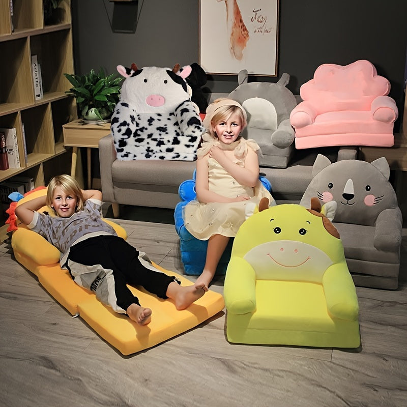 "Comfy Kids" qopqoq bilan egiluvchan divan - O'yin xonasi va bolalar bog'chasi uchun yumshoq, mashinada yuviladigan o'rindiq - Polyester va xotira ko'pikdan tayyorlangan zamonaviy ko'k dizayn