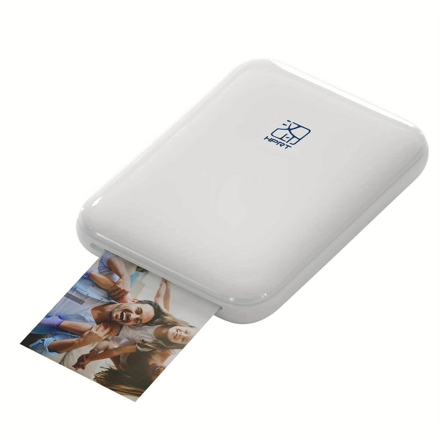 Portable photo printer compatible with IOS/Android devices for direct printing, featuring ZINK technology for high-quality color reproduction.