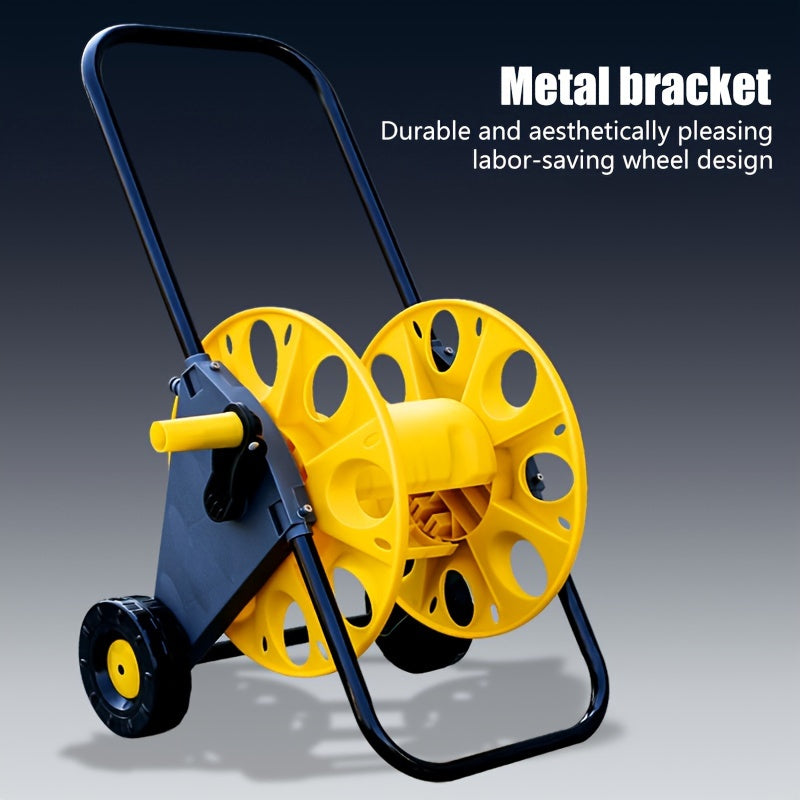 Многофункциональная тележка для садового шланга с поворотной ручкой для удобного хранения и транспортировки для домашнего садоводства, мойки автомобилей и использования на лодках.