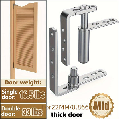 Single swinging door hinge for saloon and louvre doors, made of durable stainless steel with a self-closing mechanism. Thick 304 material for heavy-duty use. Includes one piece.