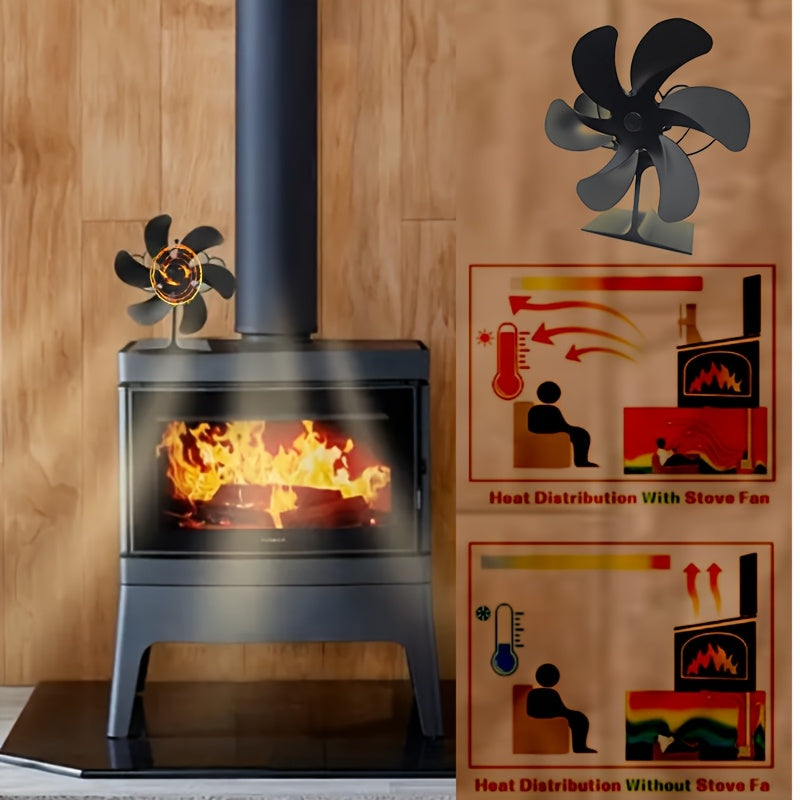 Get ready for the holidays with the 1pc EcoPulse 6-Blade Thermal Venturi Stove Fan! This non-electric fan is made of durable aluminum alloy and features a high-speed blower for wood and gas heating. It includes multiple components and is the ideal gift