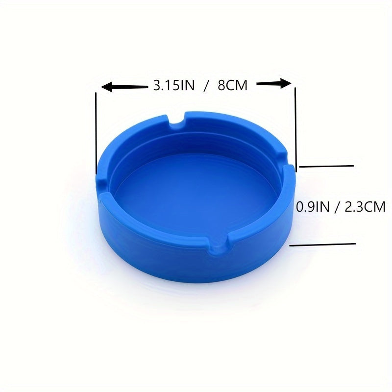 Round silicone ashtray for home or office use, suitable as a gift.