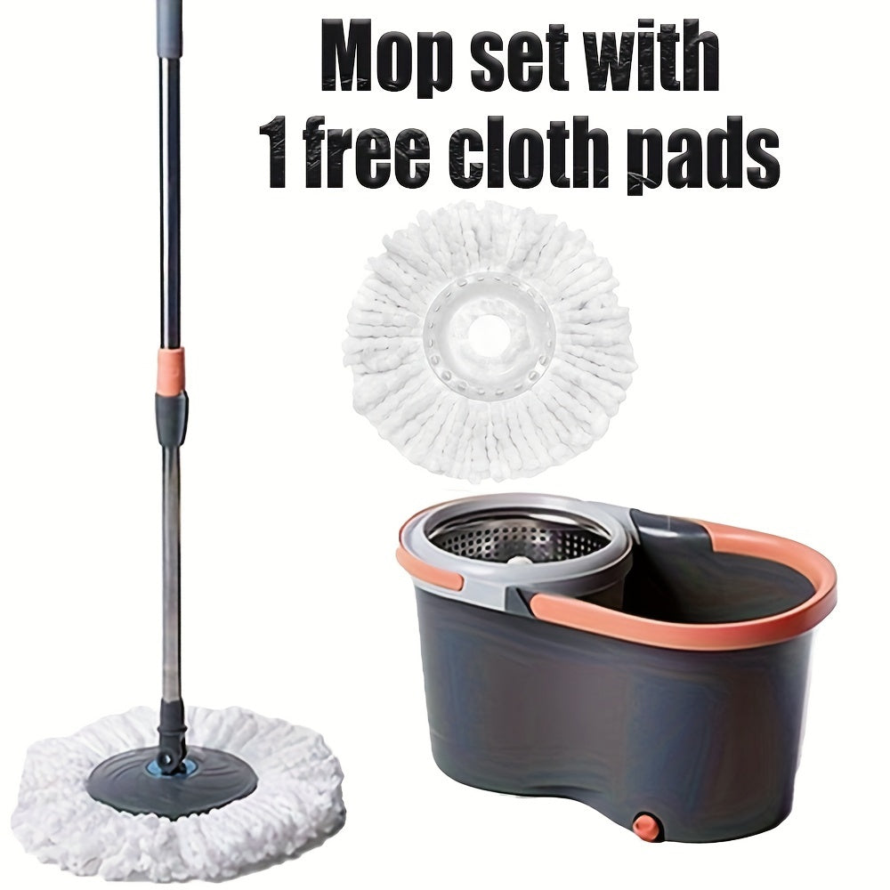 Introducing a complete cleaning solution: a round rotating mop and an innovative 8-shaped bucket set. This set includes 3 mop cloths and boasts a unique dirty water separation system. Perfect for wet or dry cleaning, this set is specially designed for