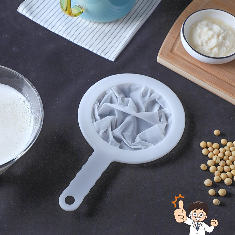 Soy Milk Filter Sieve with Fine Mesh, Plastic Juice Strainer, Leakproof Kitchen Tool for Effective Filtration