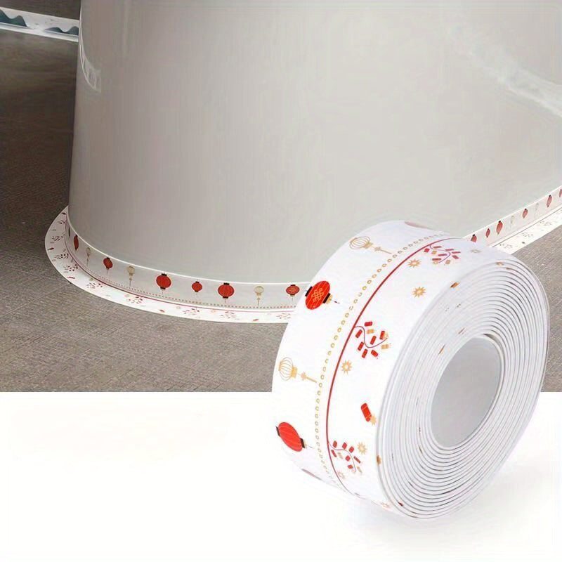 Waterproof, anti-mildew caulk strip for kitchen and bathroom. Prevents wetness, maintains sink appearance. Easy application, long-lasting aesthetic room decor.