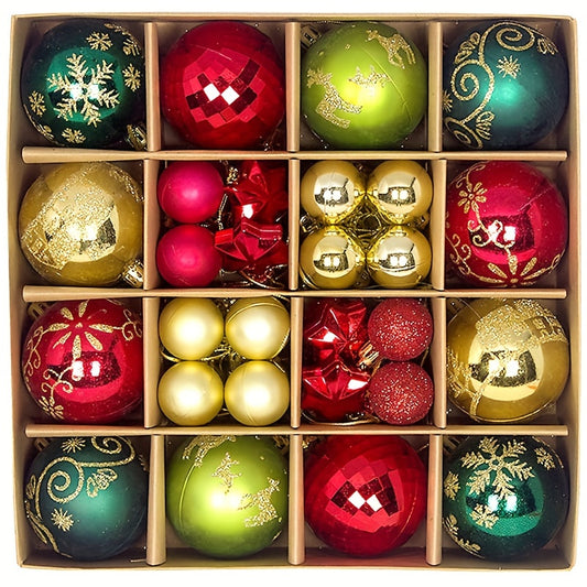 44 Christmas ball ornaments for decorating Christmas trees at home parties, weddings, and as holiday gifts.