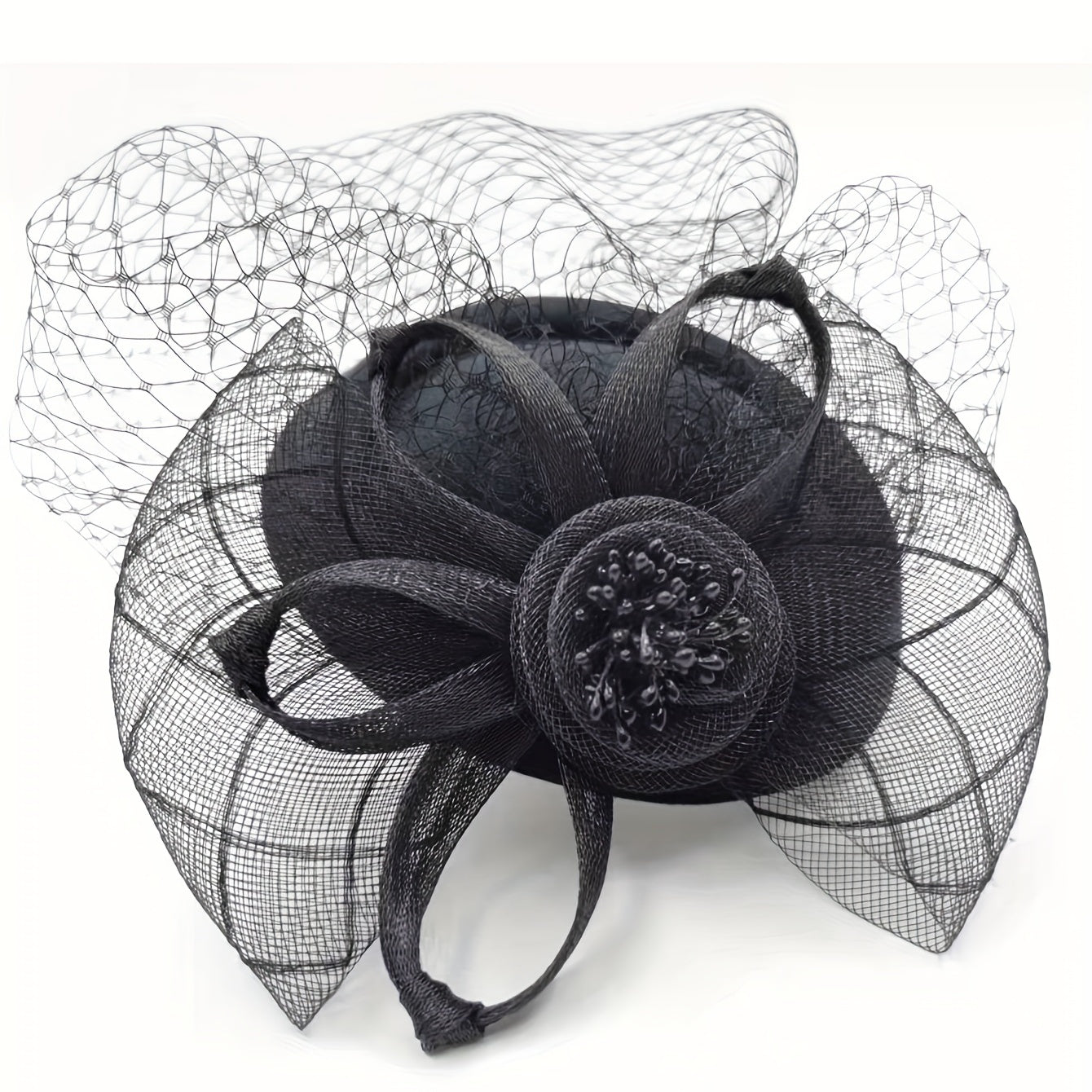 Women's Hair Accessories Set with Mesh Veil and Clips for Birthday Parties, Jockey Club Events, Weddings, Derby Hats, and Church Hats