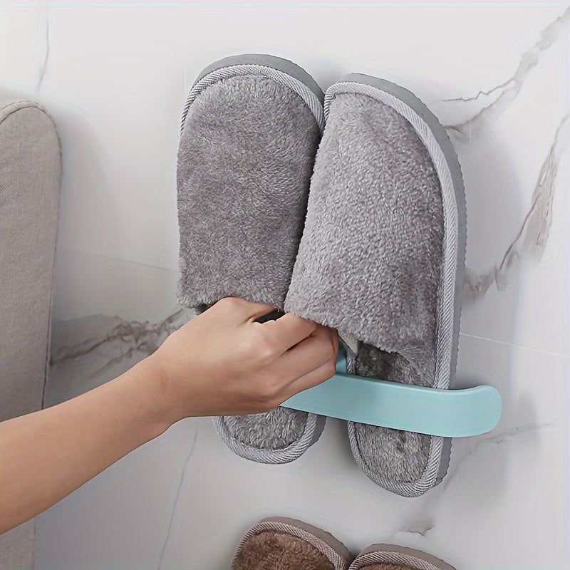 Keep your bathroom organized with our two slipper racks, designed to be ventilated and water-draining. Easily secure them with adhesive that is waterproof and moisture-proof, preventing them from falling off. Perfect for storing slippers in the kitchen