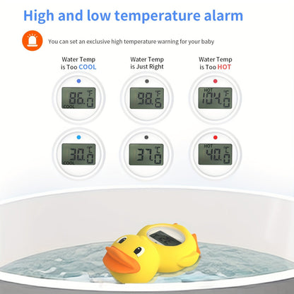 [Top Pick] Cartoon Kids Water Thermometer - Precise, Versatile Three-in-One Design for Room and Pool Use, Made of Yellow Cadmium-Free Plastic, Battery Operated with LR44*2 Batteries Included, Induction Technology for Accurate Measurement, Ideal for