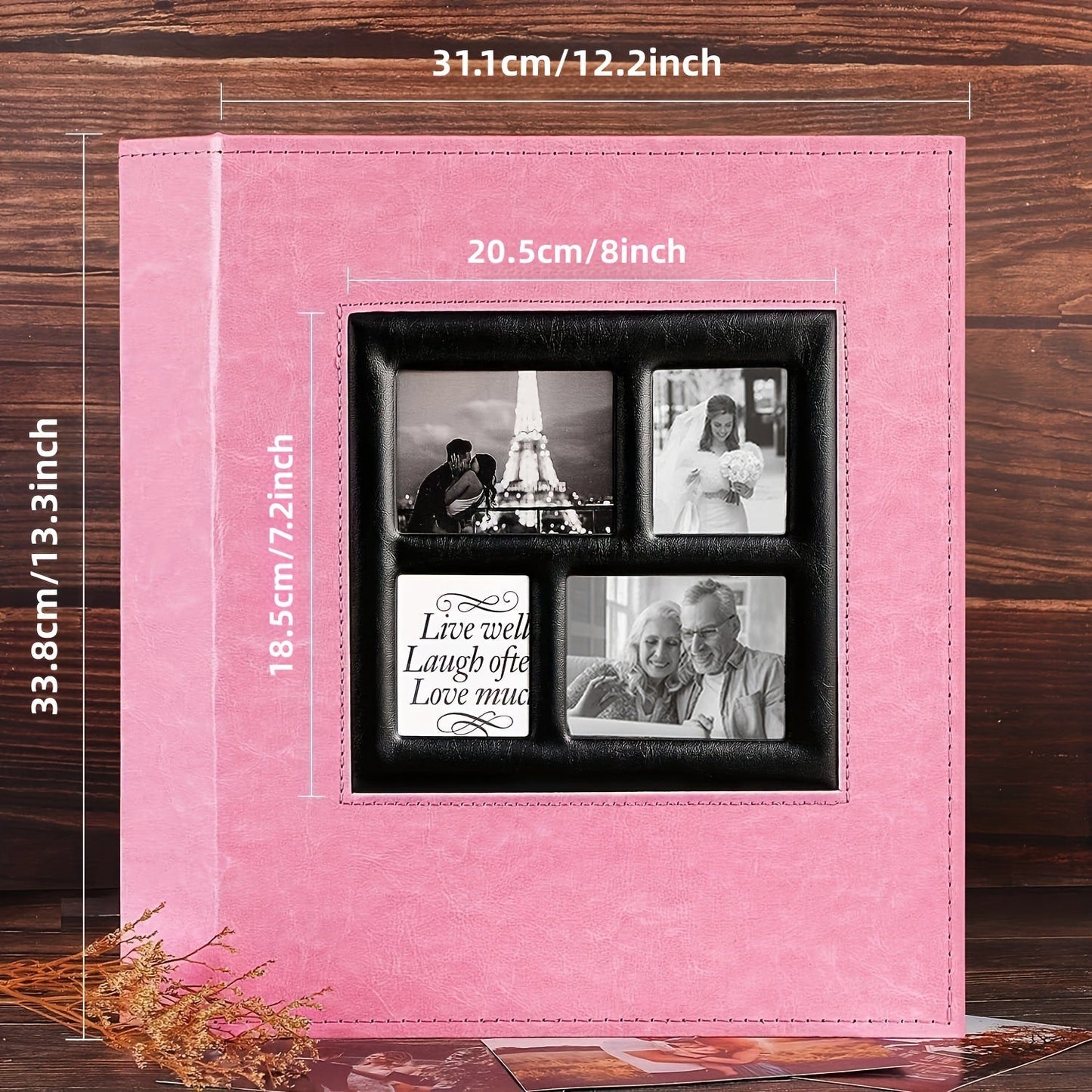 This faux leather photo album has a super large capacity for holding 500 horizontal and vertical 4x6 photos. It is perfect for capturing family anniversaries, weddings, travel memories, couple growth milestones, birthday parties, Halloween, Christmas