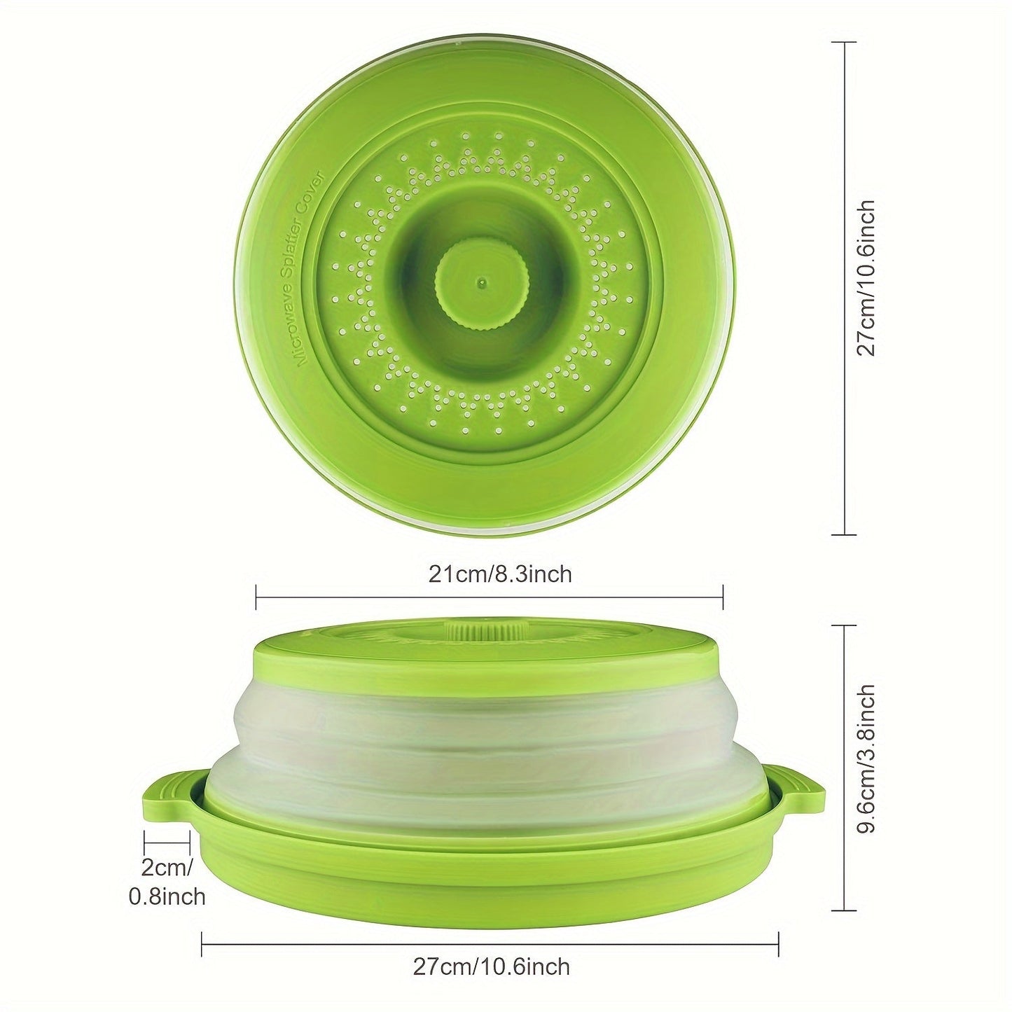 GDDGCUO Microwave Splatter Cover Set with Tray - Includes BPA-Free 26.92 cm Lid, Food-Safe Splash Guard Plate, Fits Variety of Dishes, Available in Blue, Gray, Red, or Green Options