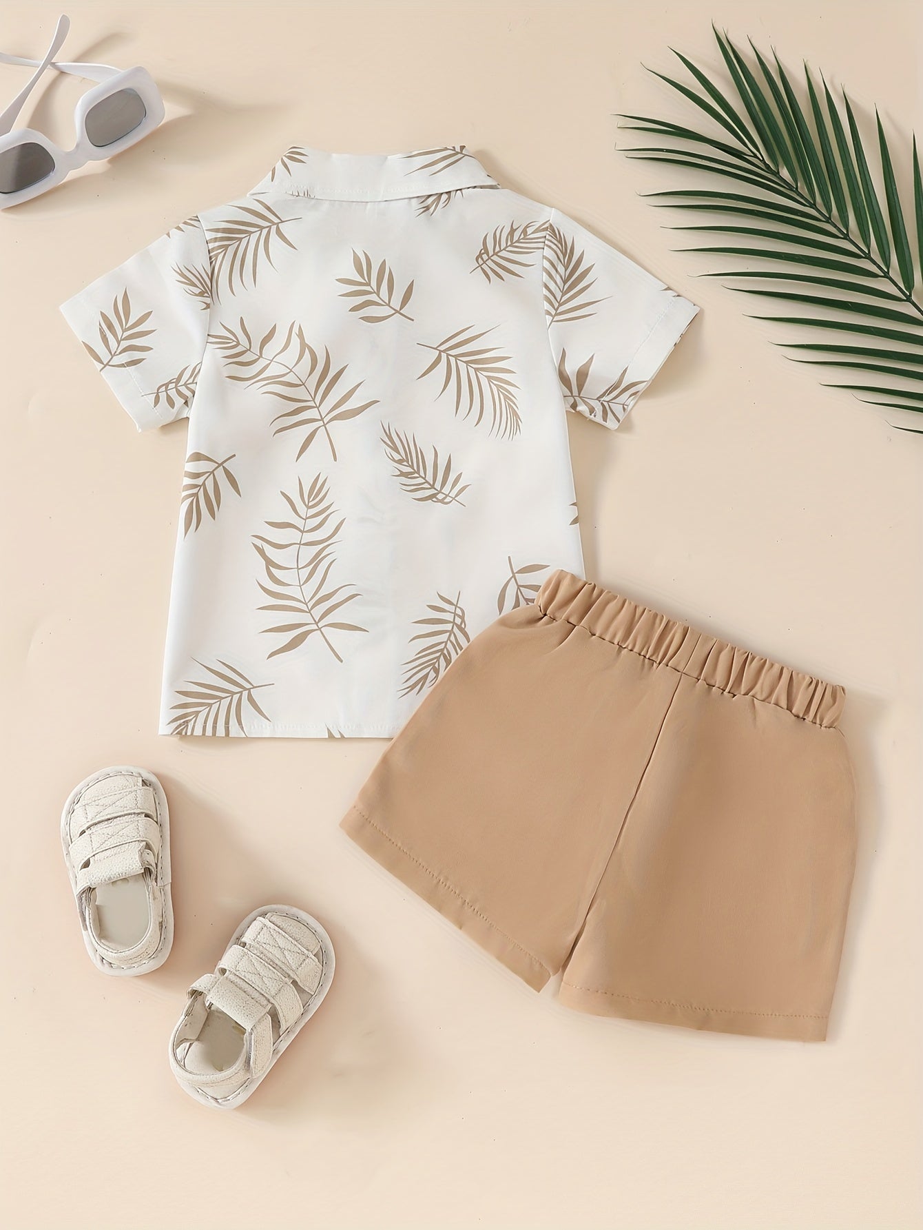 Baby boy beach resort wind shirt and shorts set