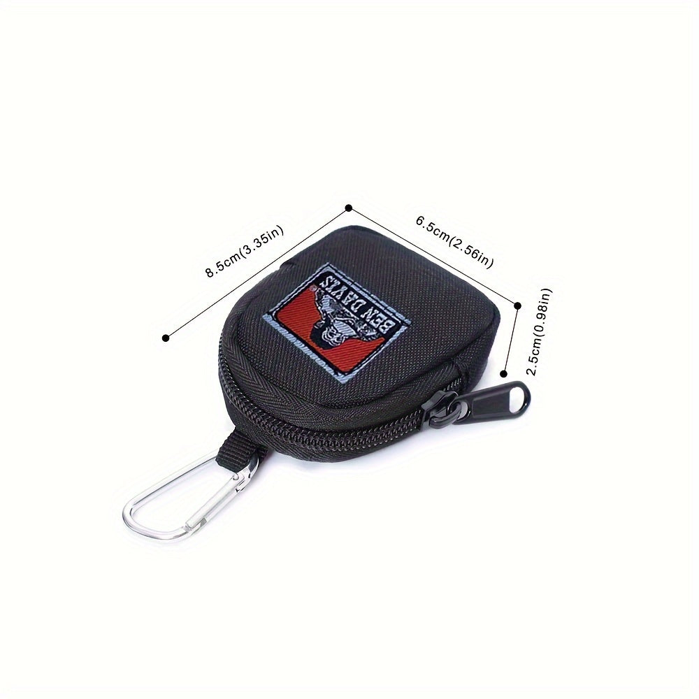 Keychain pouch with carabiner clip featuring the Ben Davis Gorilla logo, perfect for holding keys and small items on-the-go. Ideal for casual use as a mini accessory case.