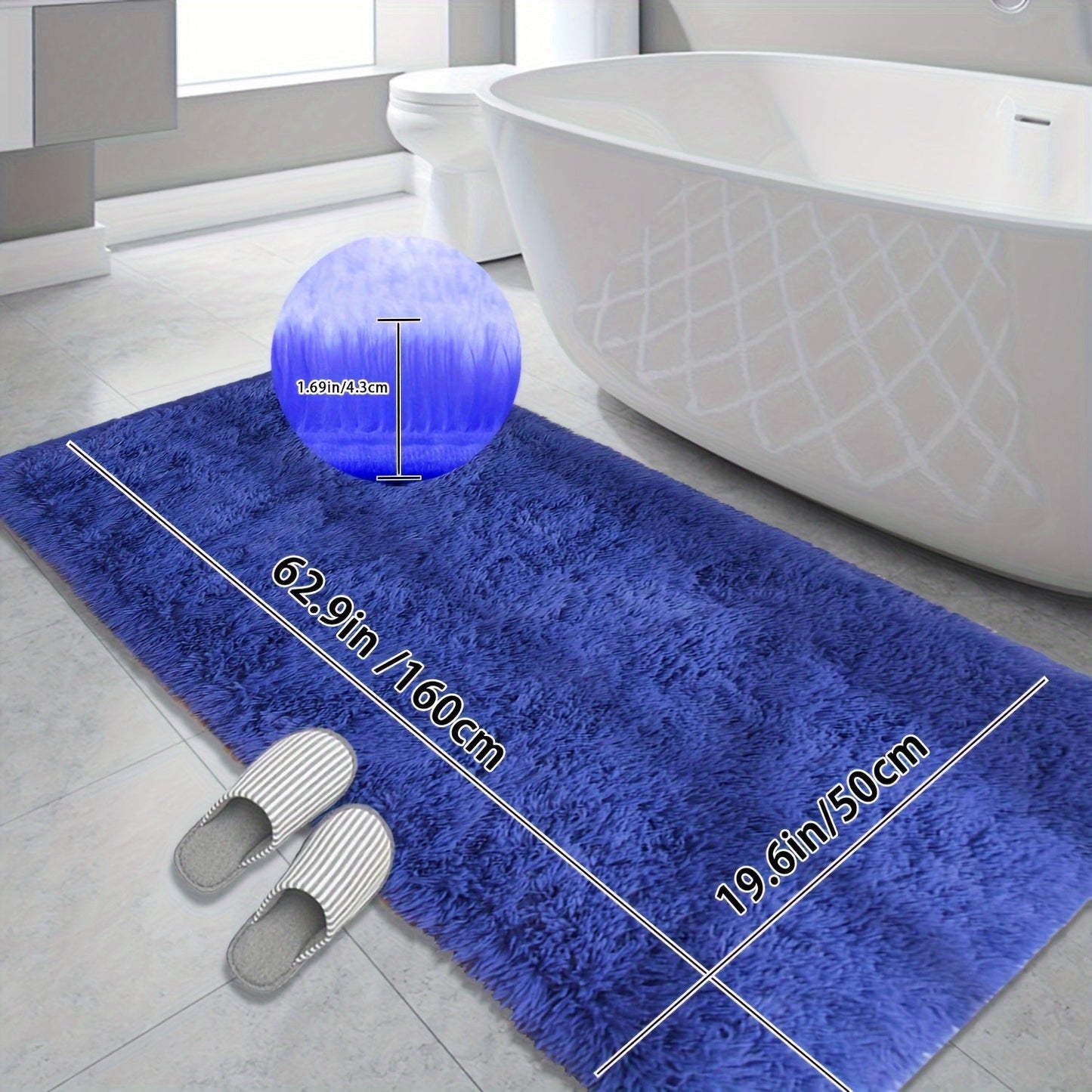 Soft Plush Bath Mat, 1 Piece, Non-Slip and Absorbent, Made of Ultrafine Fiber with Thick Anti-Slip Bath Rug, Non-Woven Backing, Rectangle Shape, Easy to Clean in Washing Machine, Low Pile Design, Polyester Material, Perfect for Bathroom Floor Decoration