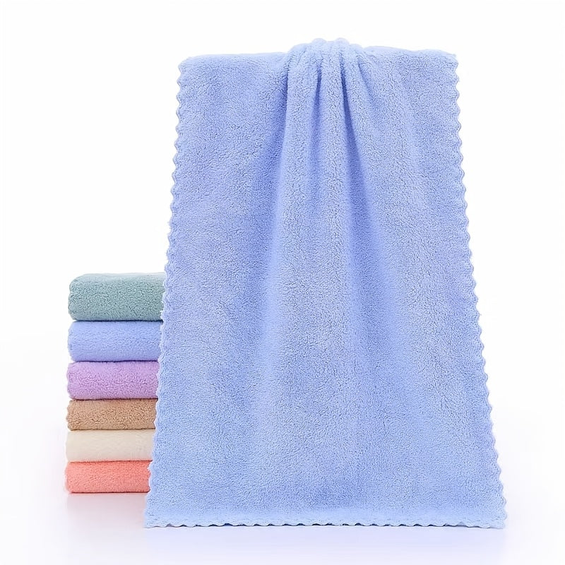 Ultra-Soft Microfiber Towel (34.01x73.99 cm) - Absorbent, Quick-Dry, Fade-Resistant - Ideal for Body, Sports, Yoga, Spa, Gym, Kitchen, Car - Blue, Pink, Purple, Gray, White