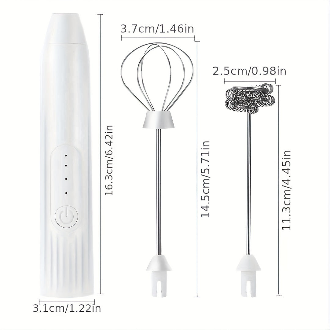 This handheld foam maker is powered by a USB rechargeable battery, making it convenient for use. It's versatile and can be used for creating foam in coffee, eggs, cream, milkshakes, and more. With a durable battery, it ensures long-lasting performance.