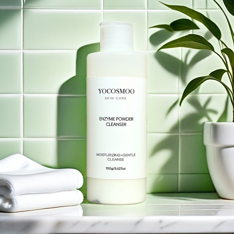 YOCOSMOO Enzyme Powder Cleanser: Hypoallergenic, Talc Free, Combination Skin, Hibiscus Scented, Gentle Moisturizing Facial Wash