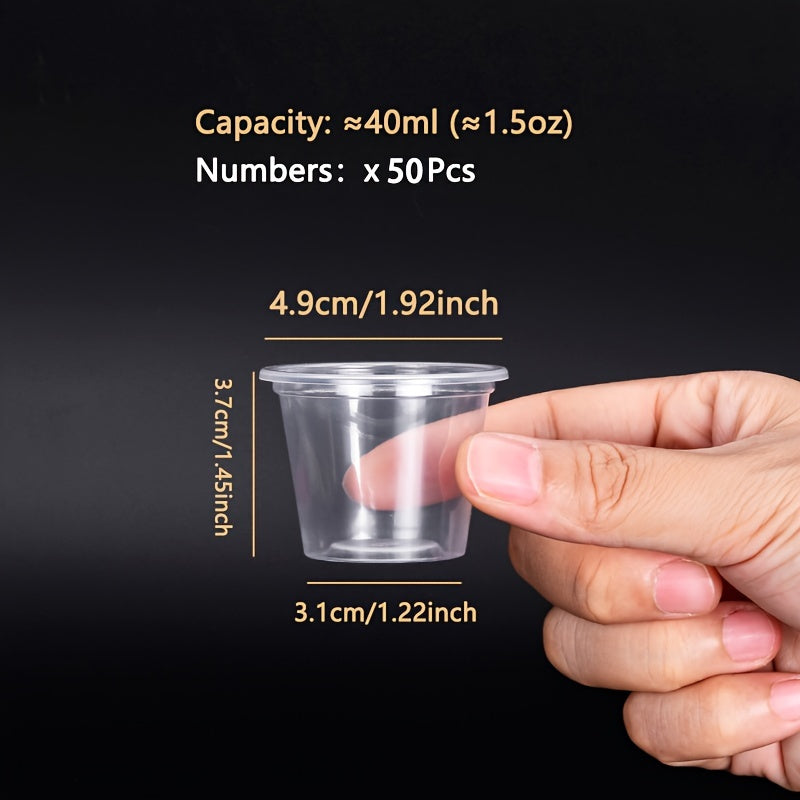 Set of 50 Transparent Polypropylene (PP) Insulated Small Aviation Cups in various sizes (20/30/40/85ml), Hand wash recommended, Ideal for Beverage Tasting and Multipurpose Use