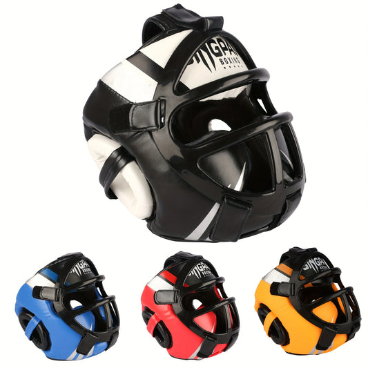 Thickened boxing head guard for training, fully enclosed.