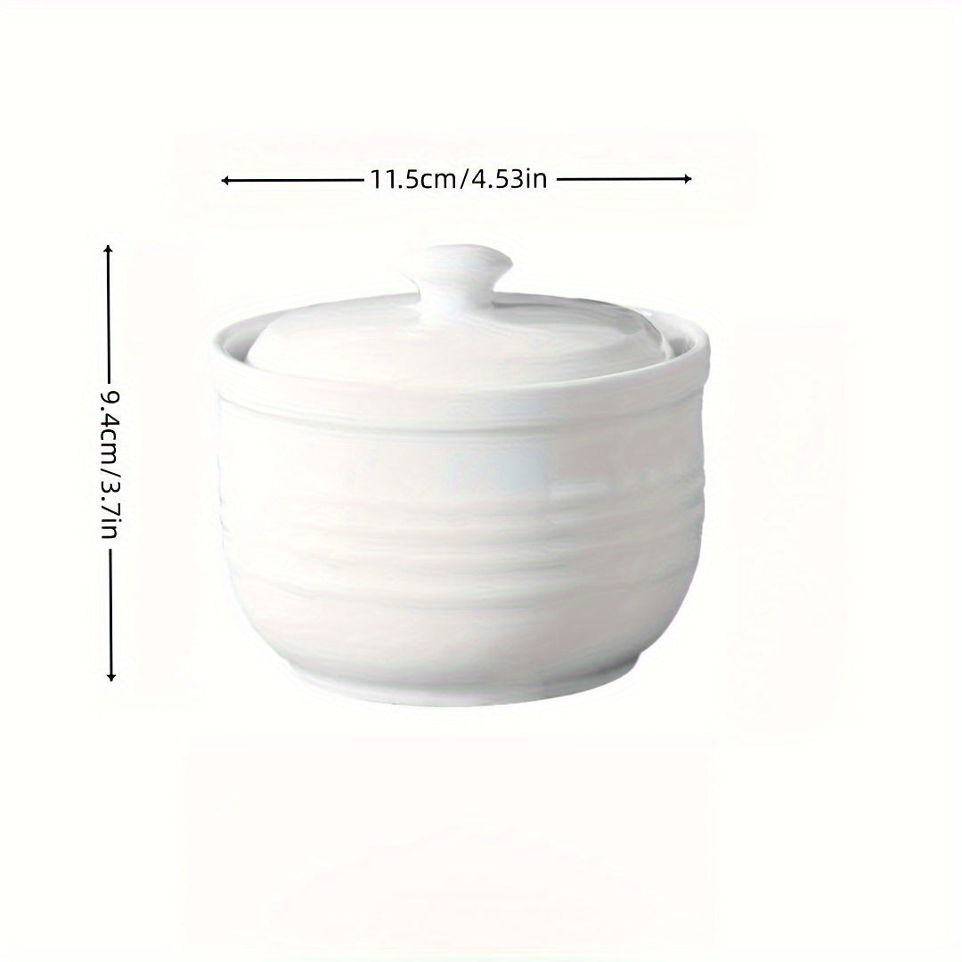 Ceramic stew pot with lid: microwave & outdoor safe, rust-resistant for home kitchens, catering, restaurants