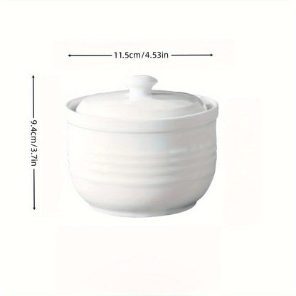 Ceramic stew pot with lid: microwave & outdoor safe, rust-resistant for home kitchens, catering, restaurants