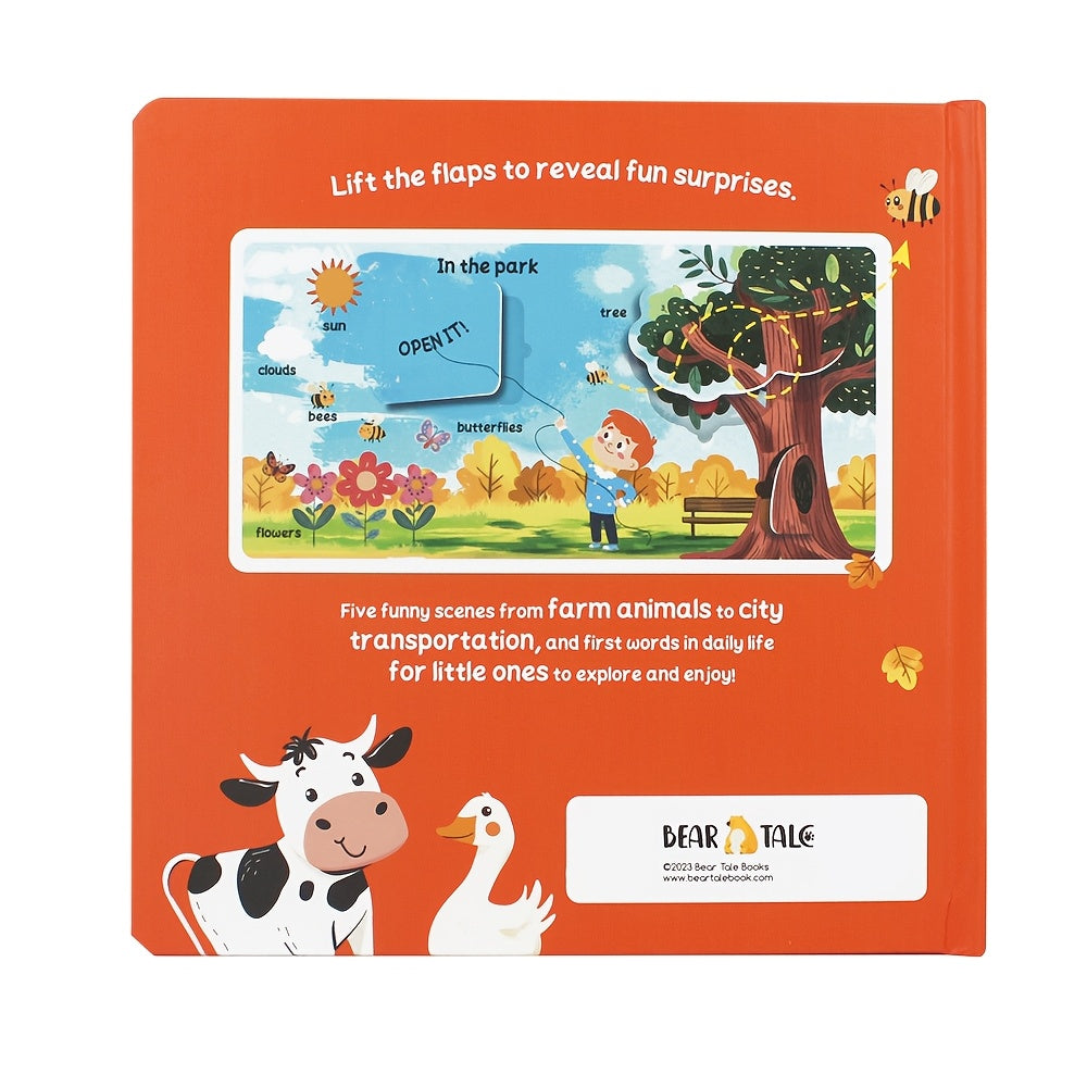 Interactive page-flipping in 'Finding The First Word' makes it a engaging early education book for toddlers aged 1-3 in home and preschool settings.