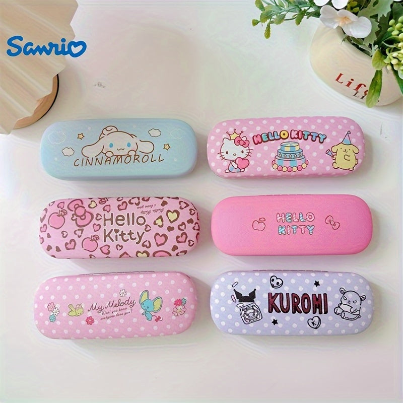 Stylish Design, Sanrio Kuromi Chic Faux Leather Glasses Case - Tough, Shockproof Protection for Fashion Glasses & Prescription Eyewear, Sanrio