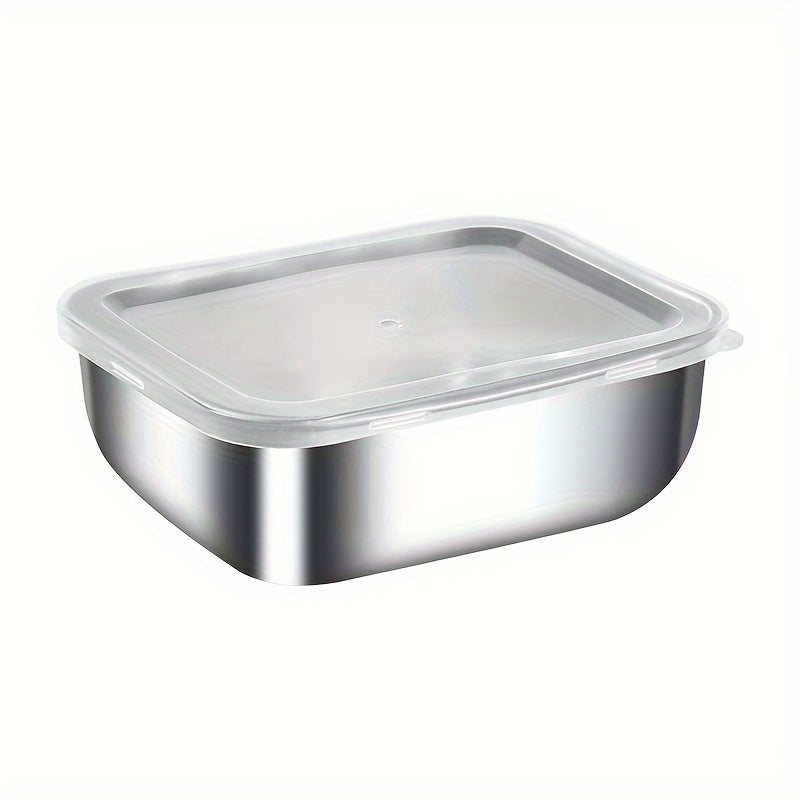 Set of 4 Stainless Steel Food Storage Containers with Lids - Perfect for Reusable Meal Prep, Lunches, and Outdoor Picnics with Convenient Flip-Top Design