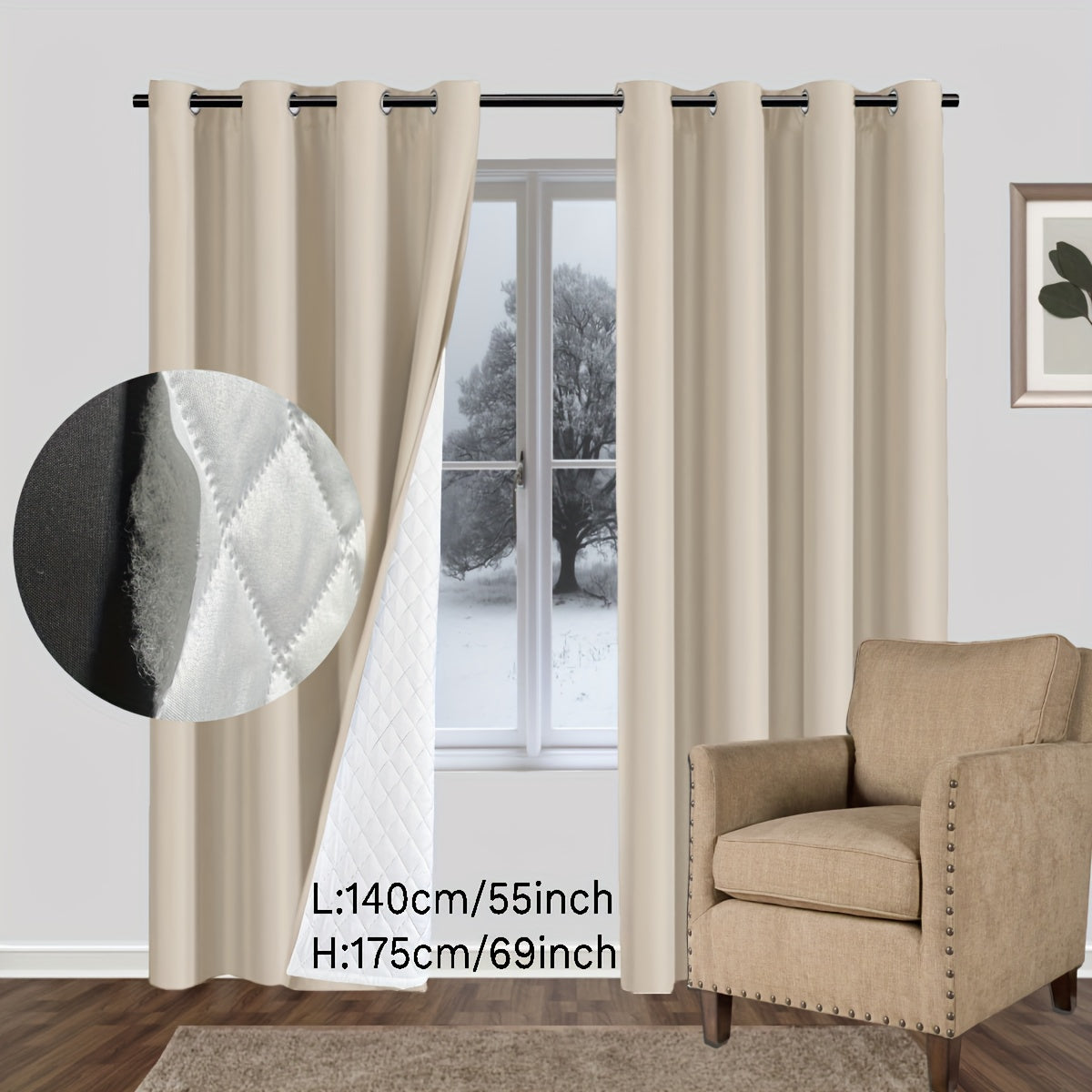 Thickened curtain panels that are warm, soundproof, windproof, and reduce noise, ideal for modern home decor as door curtains or partition curtains.