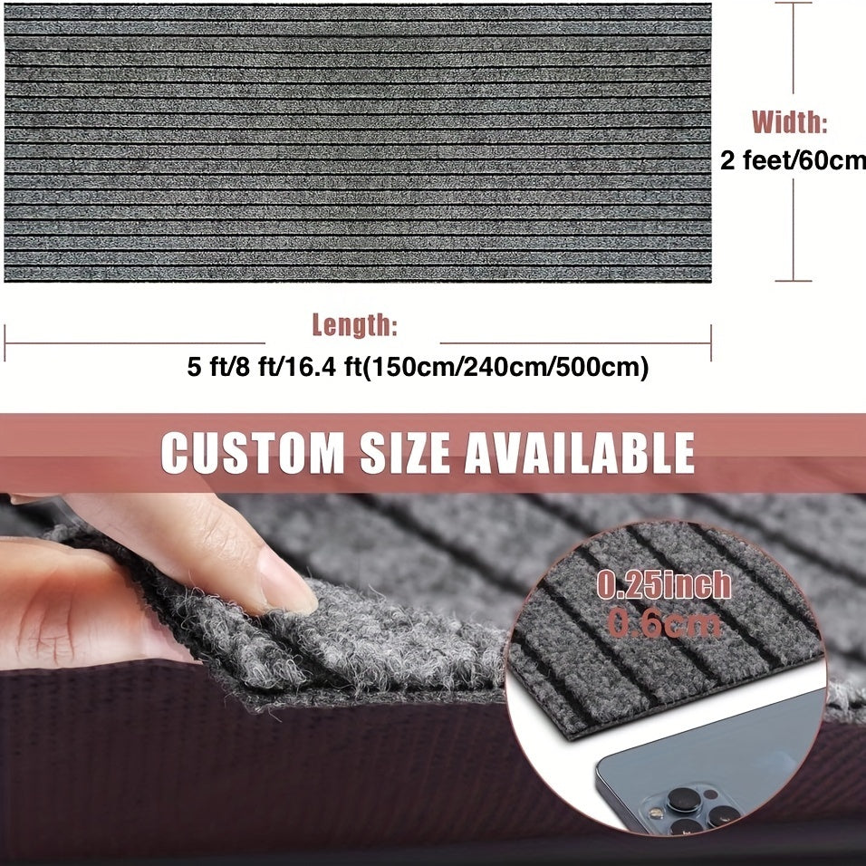 Non-slip laundry room carpet with rubber backing, washable indoor/outdoor runner carpet (1800G/㎡), ideal for entryways and balconies.