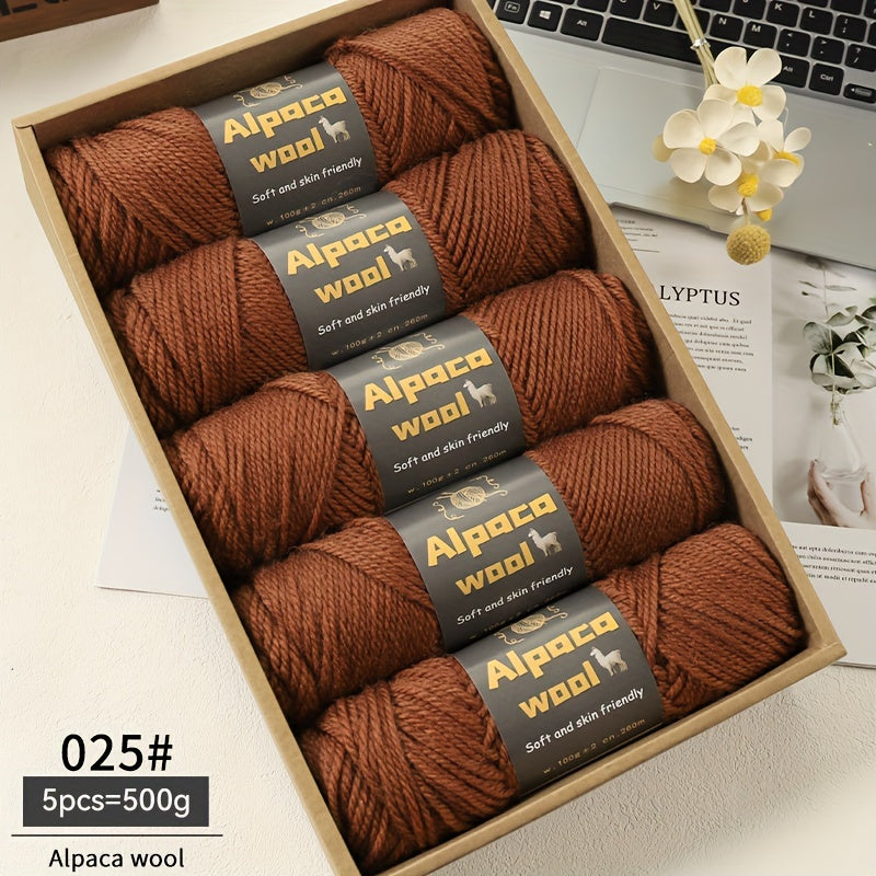 500G Alpaca Wool Yarn, 245 Thick Knitting Needles, Multi-Colored Kit for Autumn and Winter Fashion DIY Projects. Includes Yarn for Sweaters, Cardigans, Scarves, Hats, Gloves, Pants, and