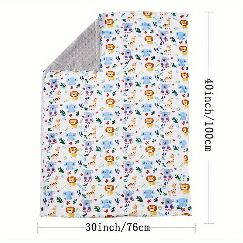 Soft Plush Minky Blanket with Double Layers and Dotted Backing - Perfect Shower Gift Blanket