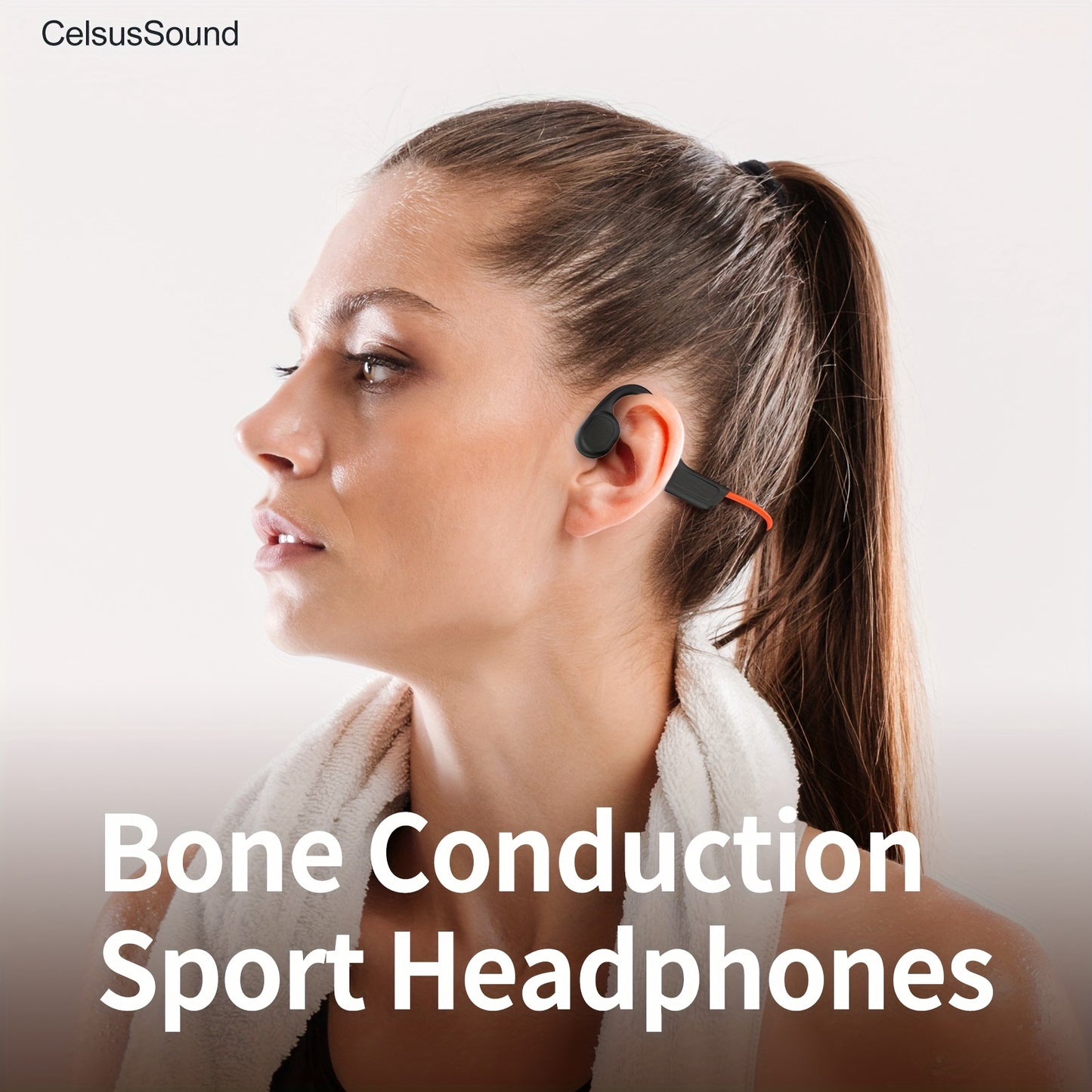 CelsusSound Bone Conduction Headphones BT 5.3 - Ideal for active lifestyles with sweat-resistant, open-ear design, and wireless stereo sound.