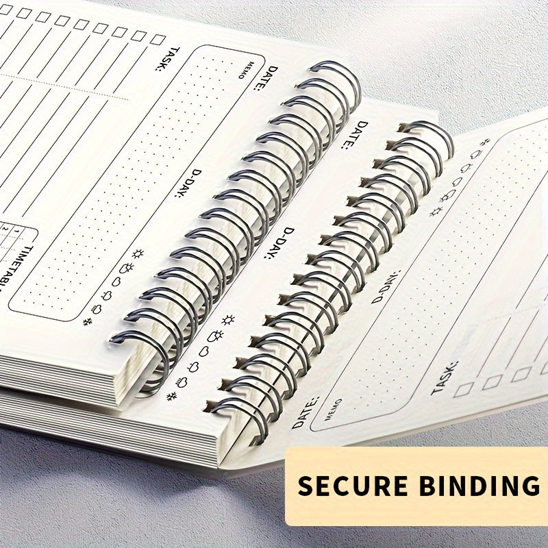 A5 daily planner notebook with 160 pages for organizing schedules and tasks at work or school.