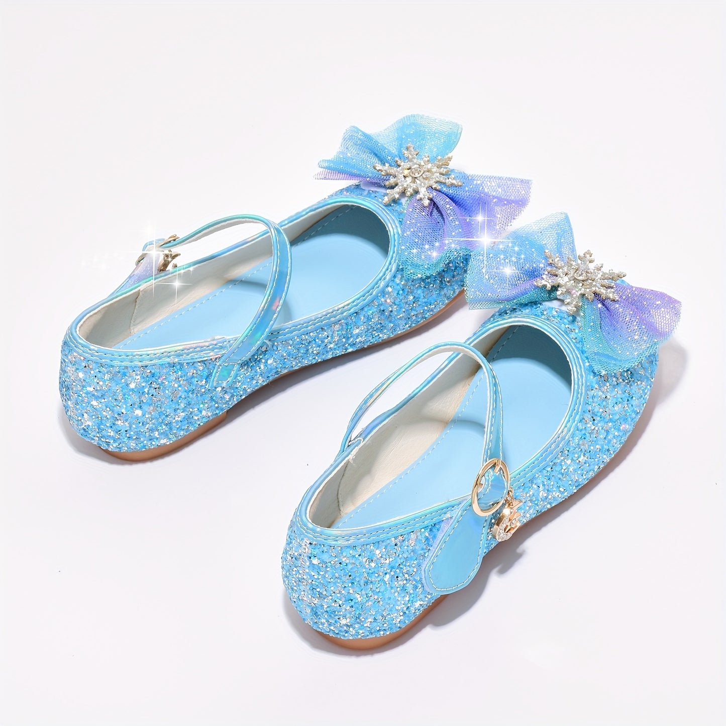 New blue crystal shoes for girls, perfect for little princesses with soft soles.